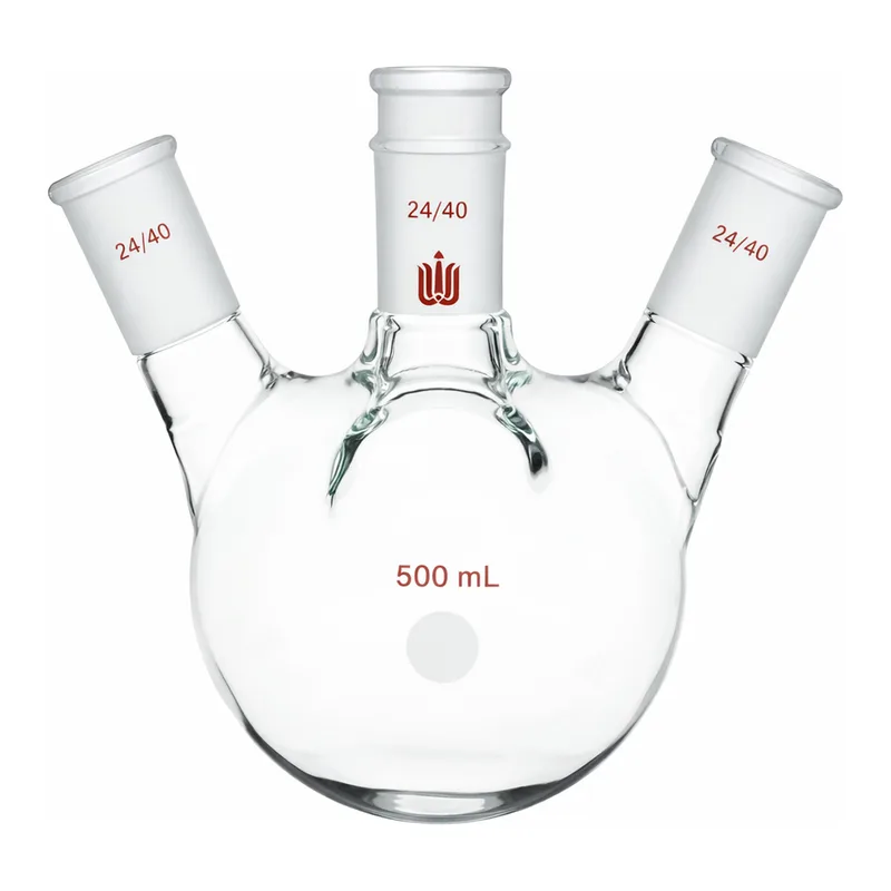 Merck Synthware four neck round bottom flask with angled side necks