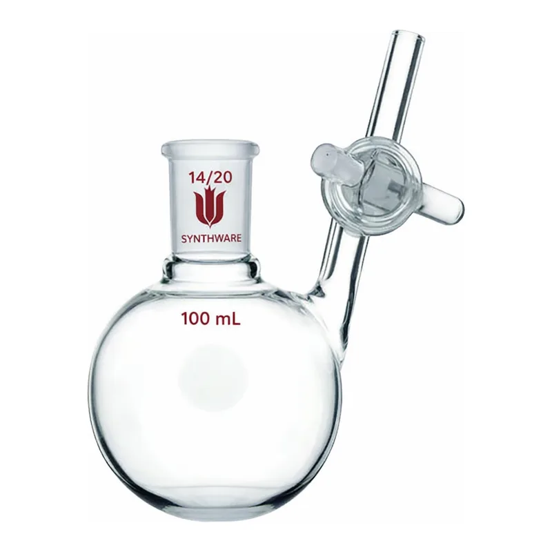 Merck Synthware single neck reaction flask with glass stopcock