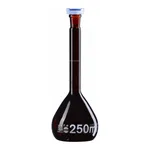 Merck BRAND BLAUBRAND volumetric flask, PP stopper, amber glass