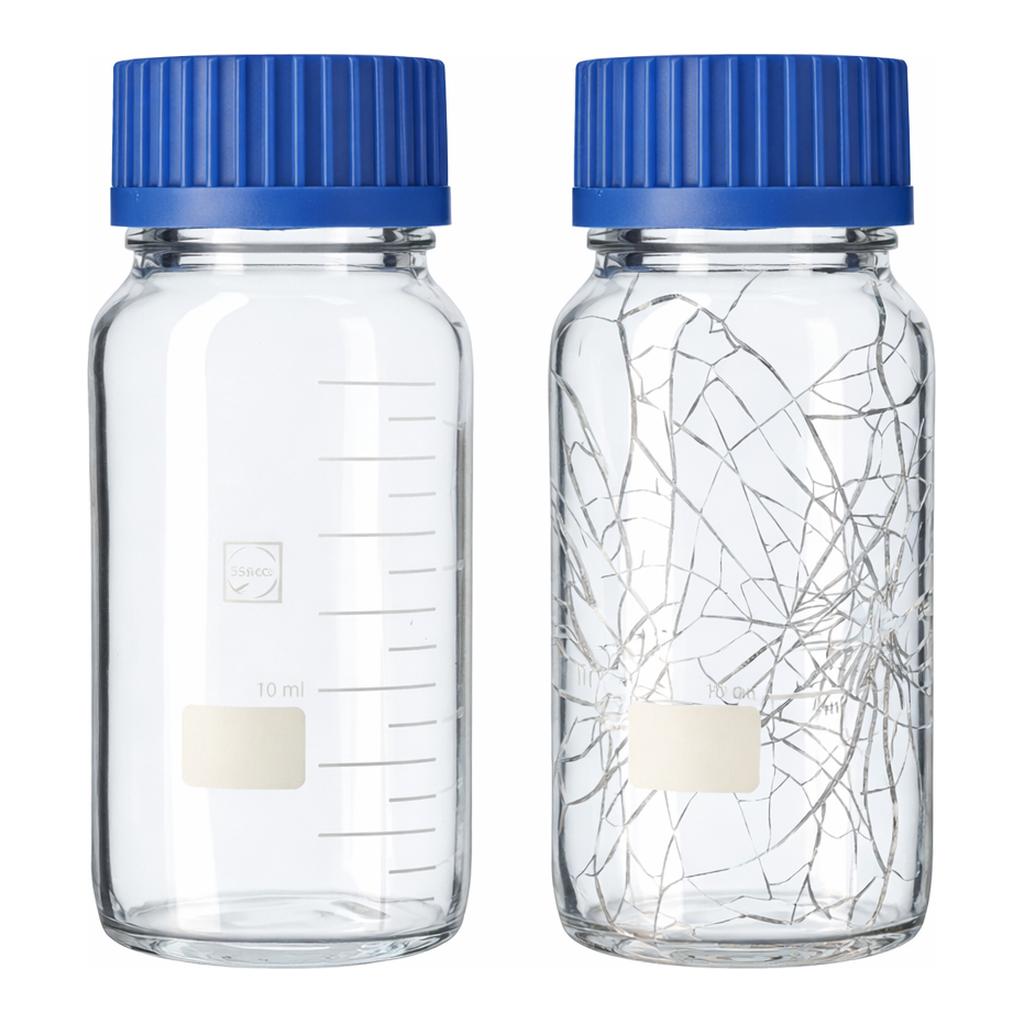 Merck Duran GLS 80 Protect wide mouth graduated laboratory bottles