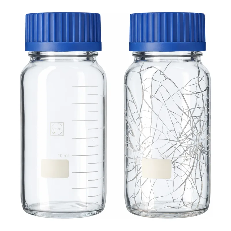 Merck Duran GLS 80 Protect wide mouth graduated laboratory bottles