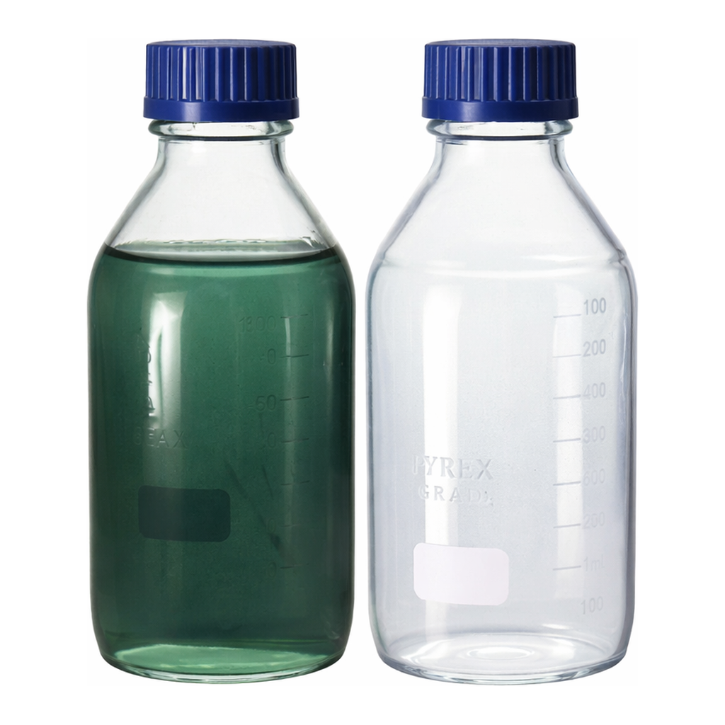 Merck Duran plastic-coated laboratory bottles