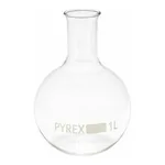 Merck Pyrex Boiling flask, round bottom, narrow neck