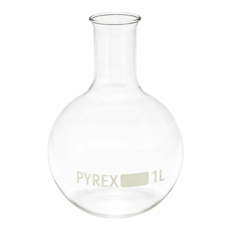 Merck Pyrex Boiling flask, round bottom, narrow neck