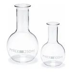 Merck Pyrex Boiling flask, flat bottom, narrow neck