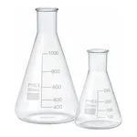 Merck Pyrex Erlenmeyer flask, narrow neck, with printed trace code