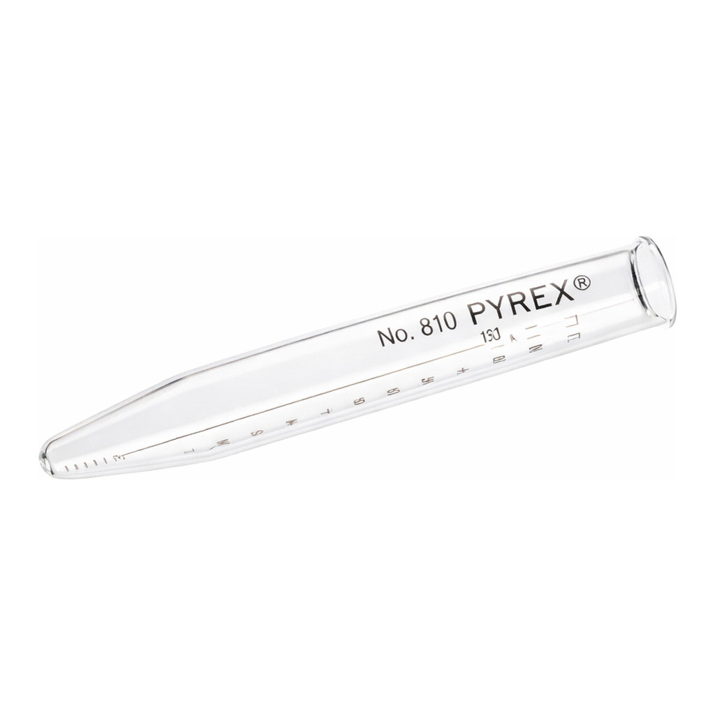 Merck Pyrex centrifuge tube with colored graduations, beaded rim