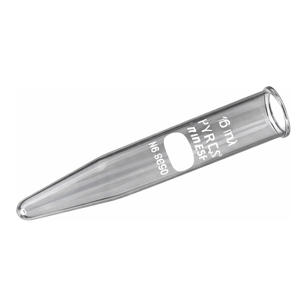 Merck Pyrex centrifuge tubes with beaded rim, ungraduated
