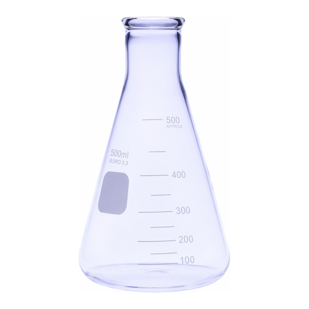 Merck Pyrex Erlenmeyer flask, heavy duty, narrow neck