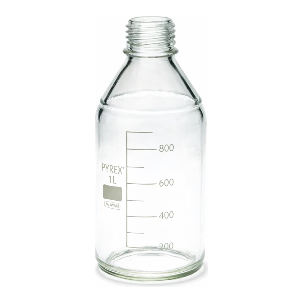 Merck Pyrex Media-Lab Bottles, plastic coated, with-out cap and pouring ring, with printed trace code