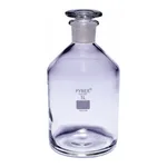 Merck Pyrex Reagent bottles, narrow neck with stopper