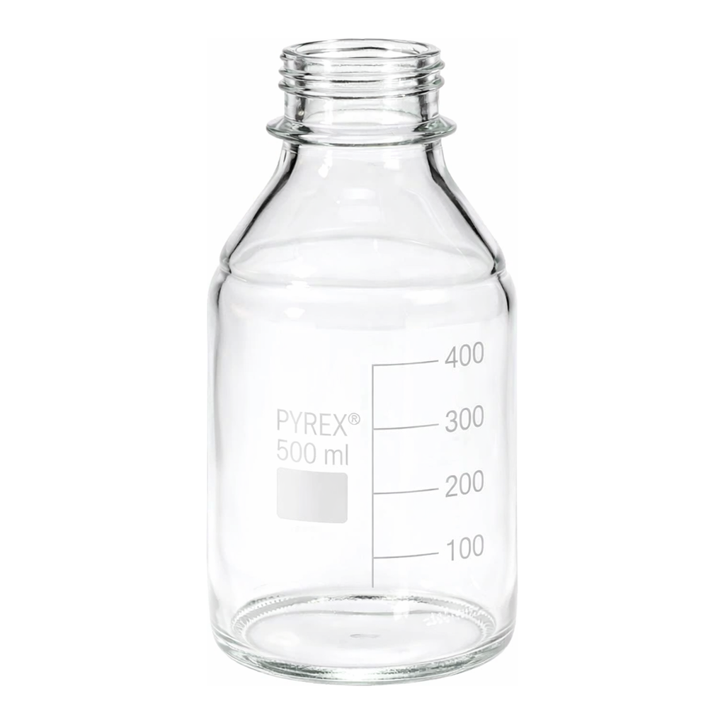Merck Pyrex Media-Lab Bottles, with-out cap and pouring ring, with printed trace code