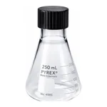 Merck Pyrex narrow-mouth Erlenmeyer flask with screw-cap