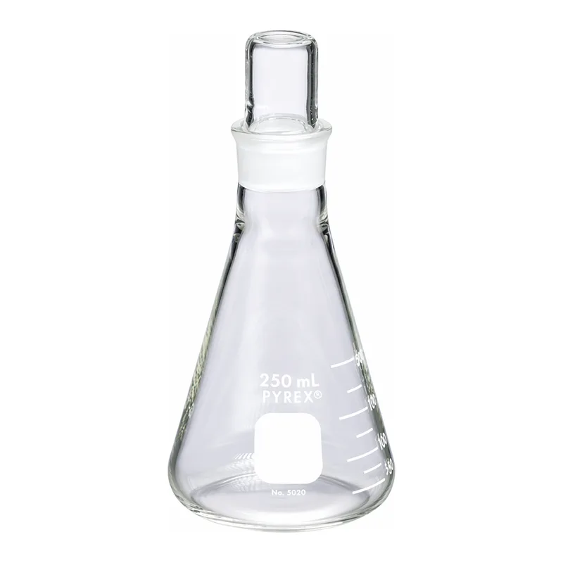 Merck Pyrex narrow-mouth Erlenmeyer flask with ST stopper