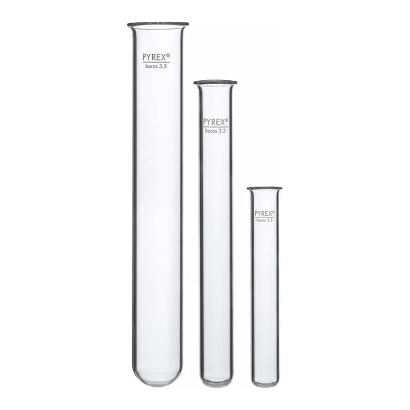 Merck Pyrex Test tubes, with rim, heavy wall