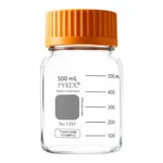 Merck Pyrex round media storage bottles, wide-mouth