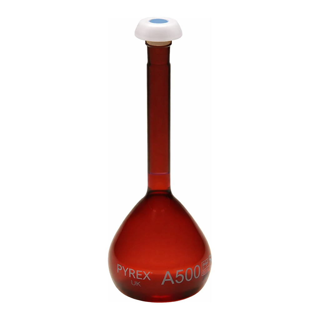 Merck Pyrex Volumetric flask, heavy duty, class A, amber, USP/ISO/DIN tolerances,