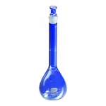 Merck Pyrex volumetric flask, certified and serialized, with Pyrex ST stopper