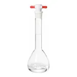 Merck Pyrex volumetric flask with PTFE stopper