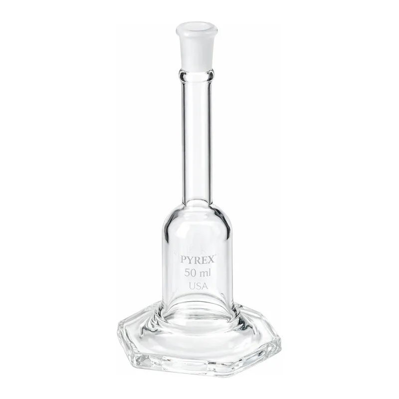 Merck Pyrex volumetric micro flask, Pyrex ST stopper