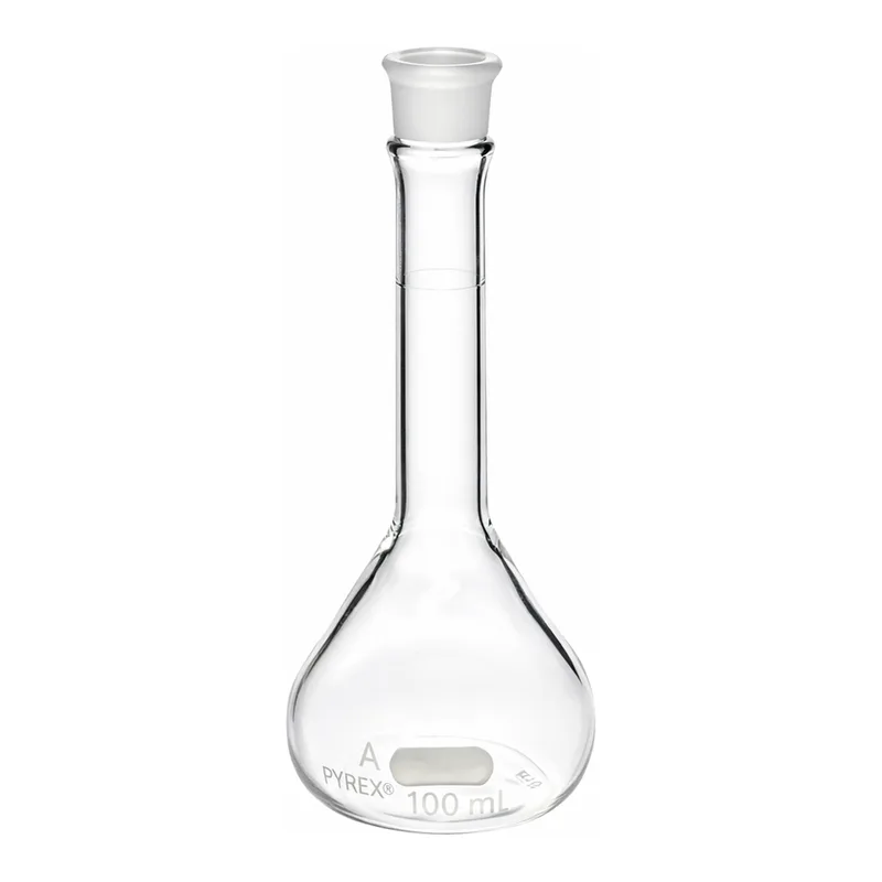 Merck Pyrex wide mouth micro volumetric flask with Pyrex ST stopper