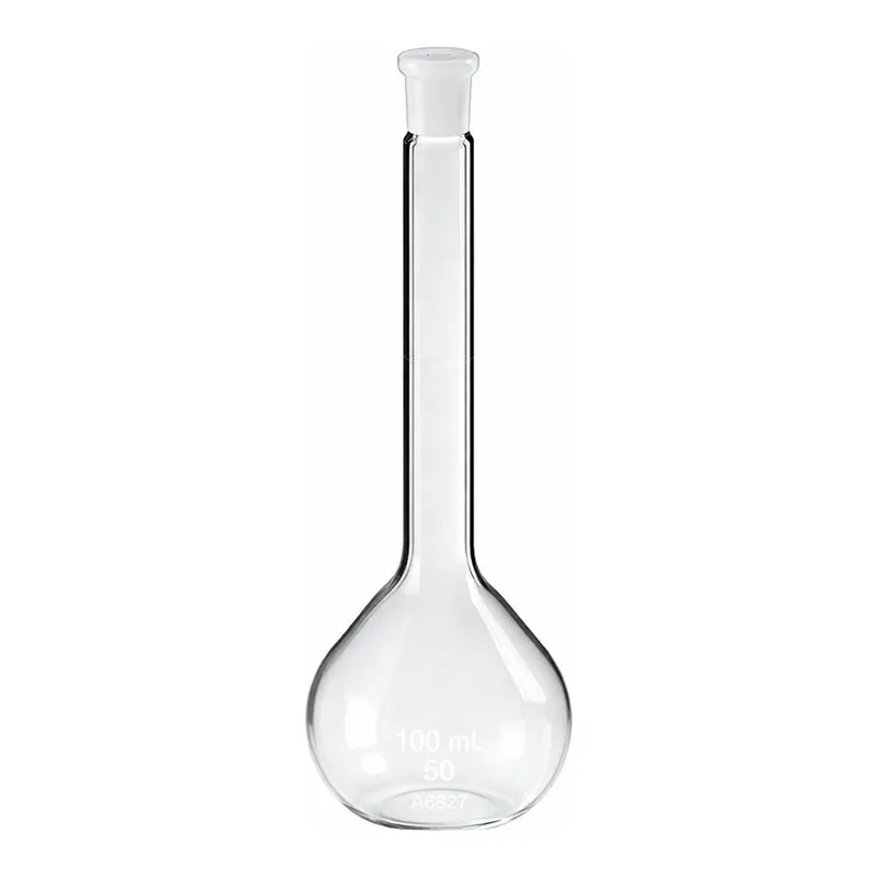 Merck Pyrex volumetric flasks with PE stopper