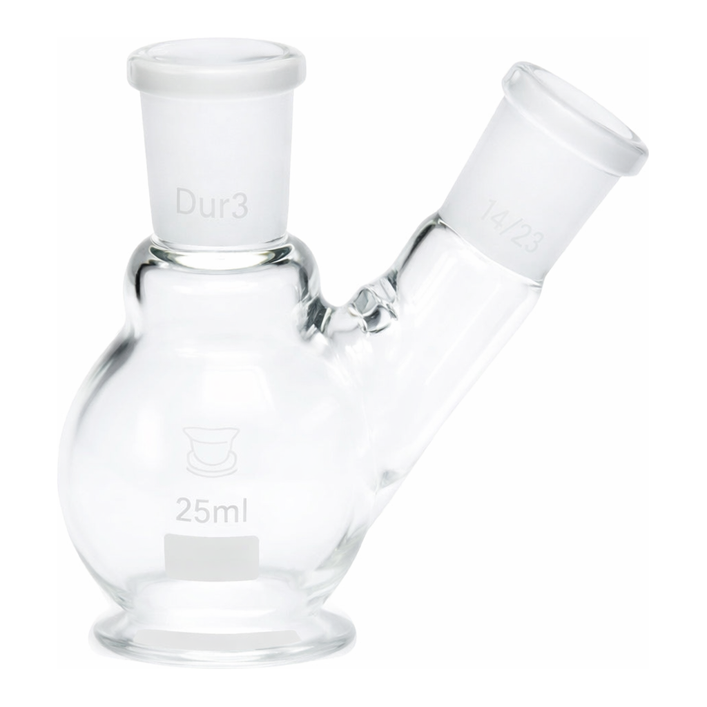 Merck Quickfit two-neck, round-bottom flasks