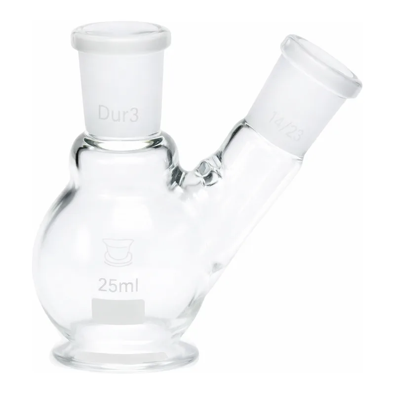 Merck Quickfit two-neck, round-bottom flasks