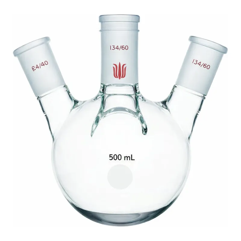 Merck Synthware four neck round bottom flask with angled side necks