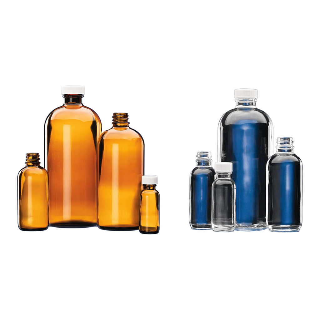 Merck Wheaton narrow mouth bottles with caps