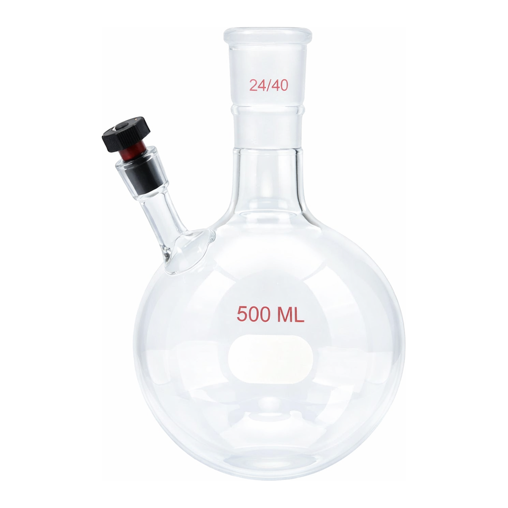 Merck Ace round-bottom flask with threaded side-arm