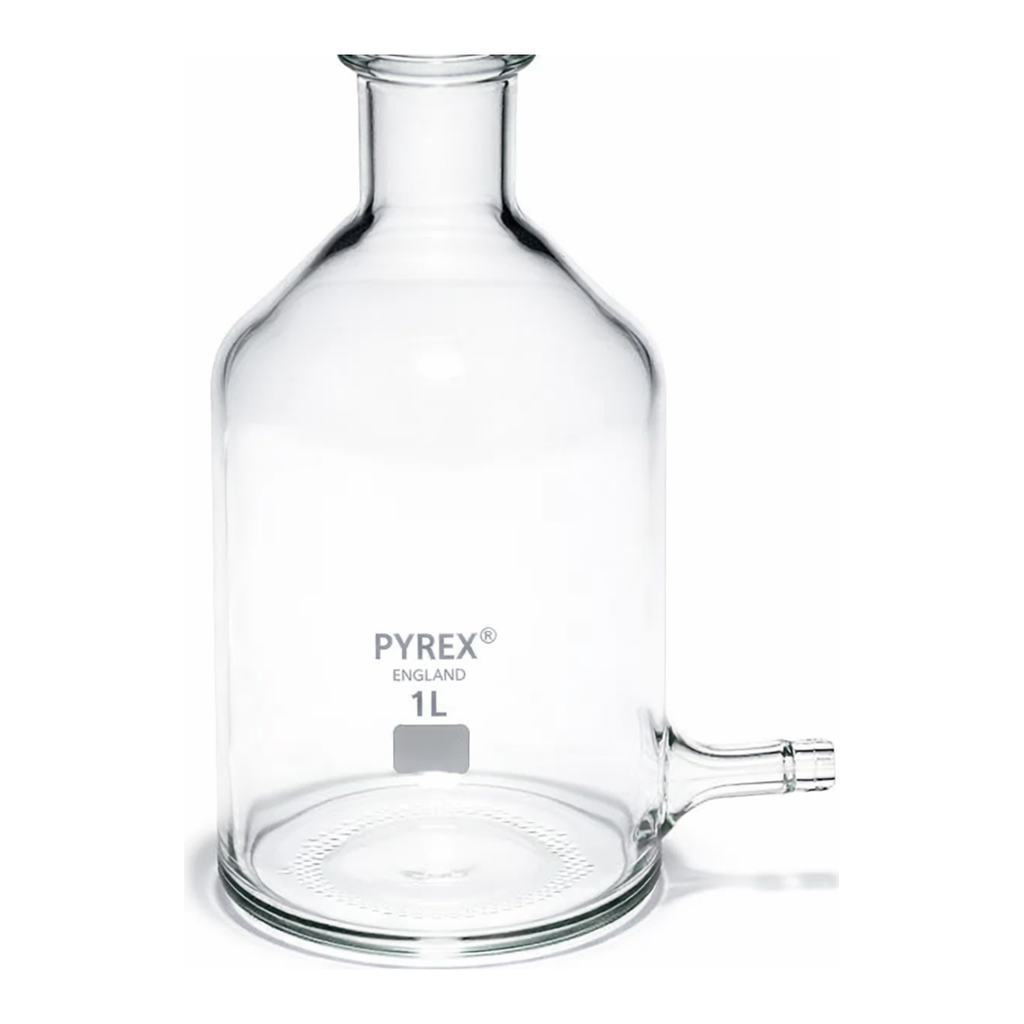 Merck Pyrex Aspirator bottles with tubing side-arm and unground neck