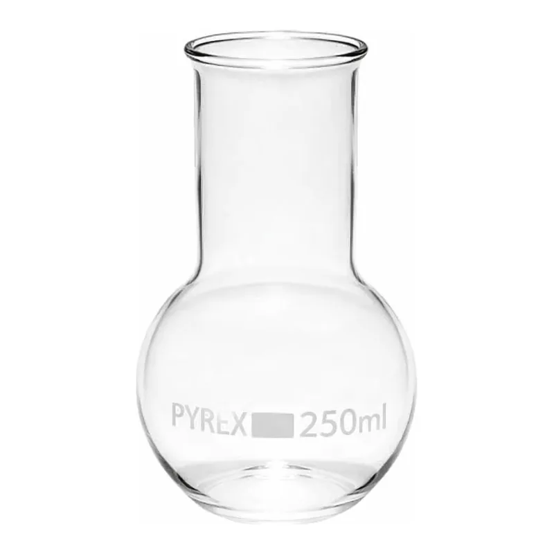 Merck Pyrex Boiling flask, flat bottom, wide neck