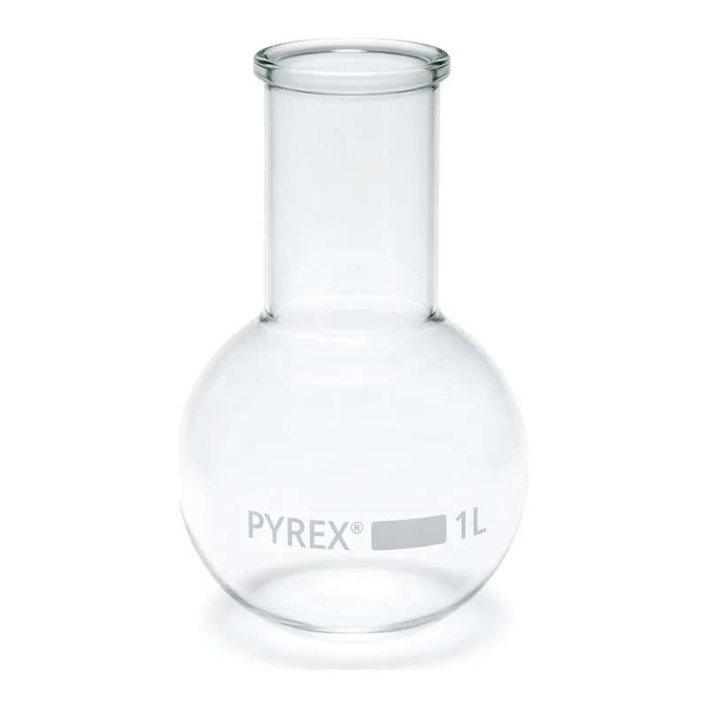 Merck Pyrex Boiling flask, round bottom, wide neck