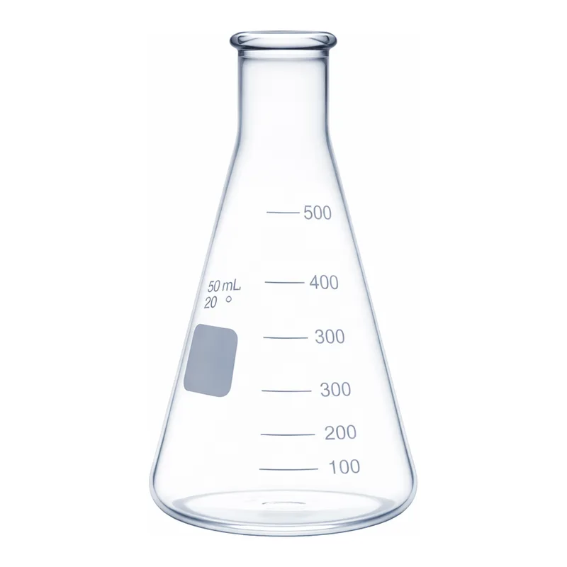 Merck Pyrex Erlenmeyer flask, heavy duty, narrow neck