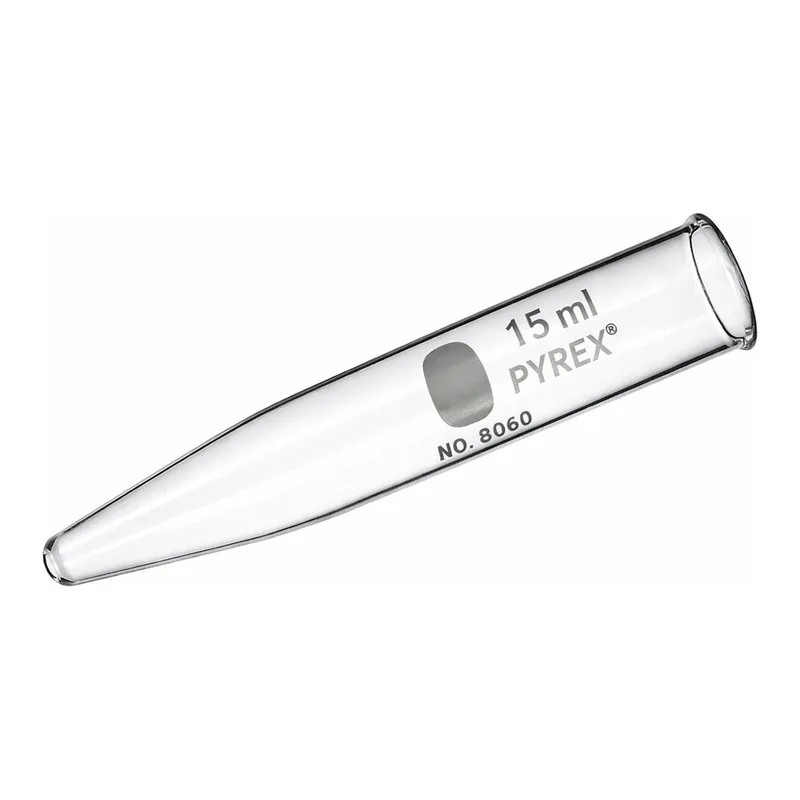 Merck Pyrex centrifuge tubes with beaded rim, ungraduated
