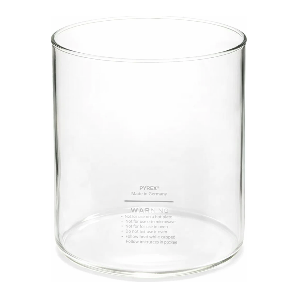 Merck Pyrex cylindrical jar, plain