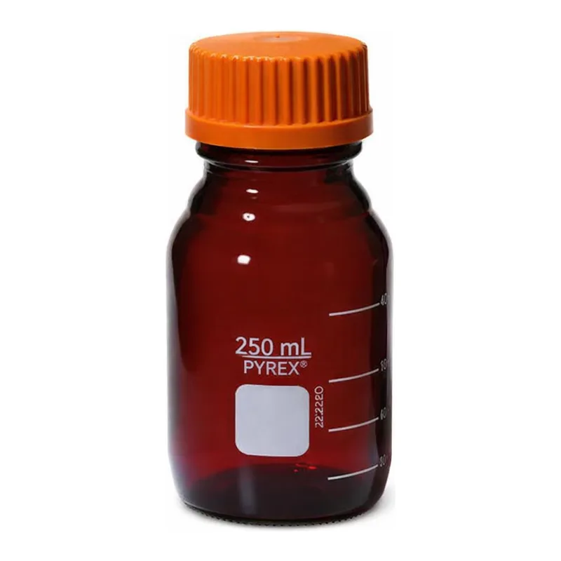 Merck Pyrex low actinic media storage bottle, graduated with screw cap