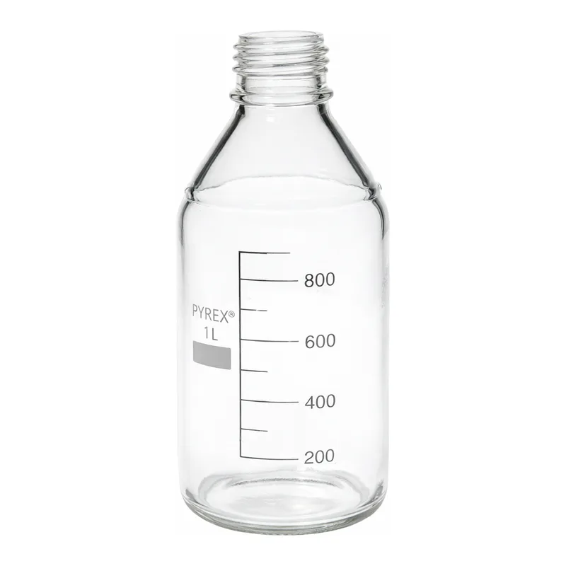 Merck Pyrex Media-Lab Bottles, plastic coated, with-out cap and pouring ring, with printed trace code