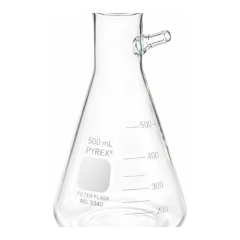 Merck Pyrex heavy wall graduated filtering flask, with tubulation