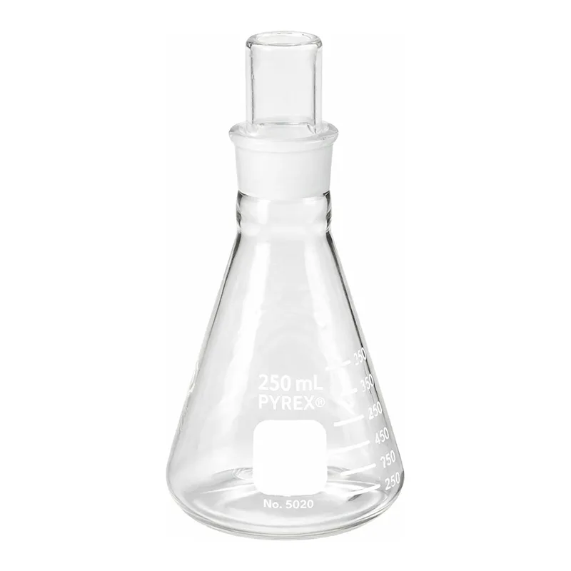 Merck Pyrex narrow-mouth Erlenmeyer flask with ST stopper