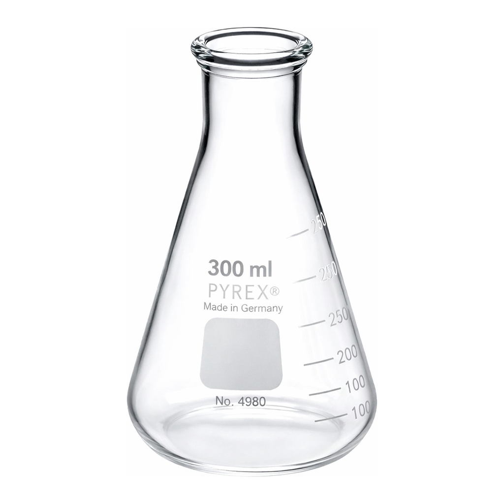 Merck Pyrex narrow-mouth graduated Erlenmeyer flask