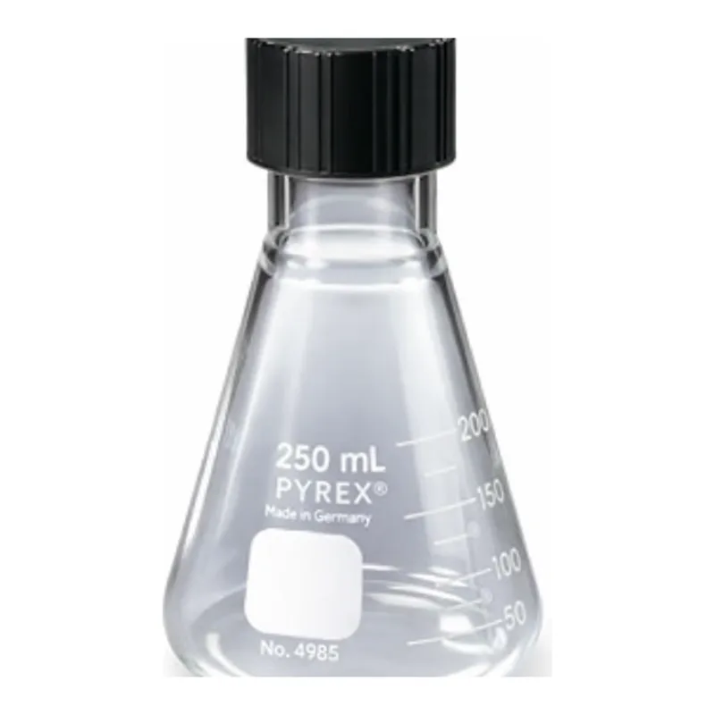 Merck Pyrex narrow-mouth Erlenmeyer flask with screw-cap