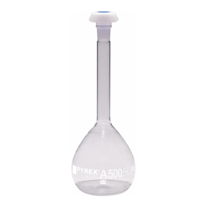 Merck Pyrex Volumetric flask, heavy duty, class A, works certified, USP/ISO/DIN tolerances