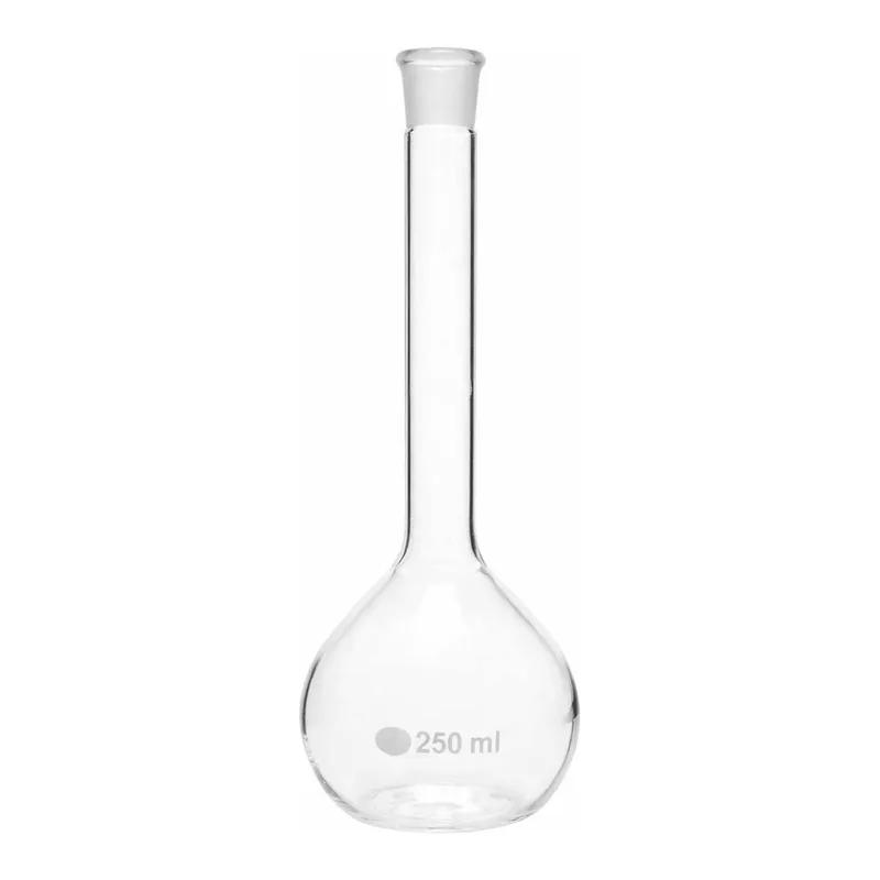 Merck Pyrex volumetric flasks with PE stopper