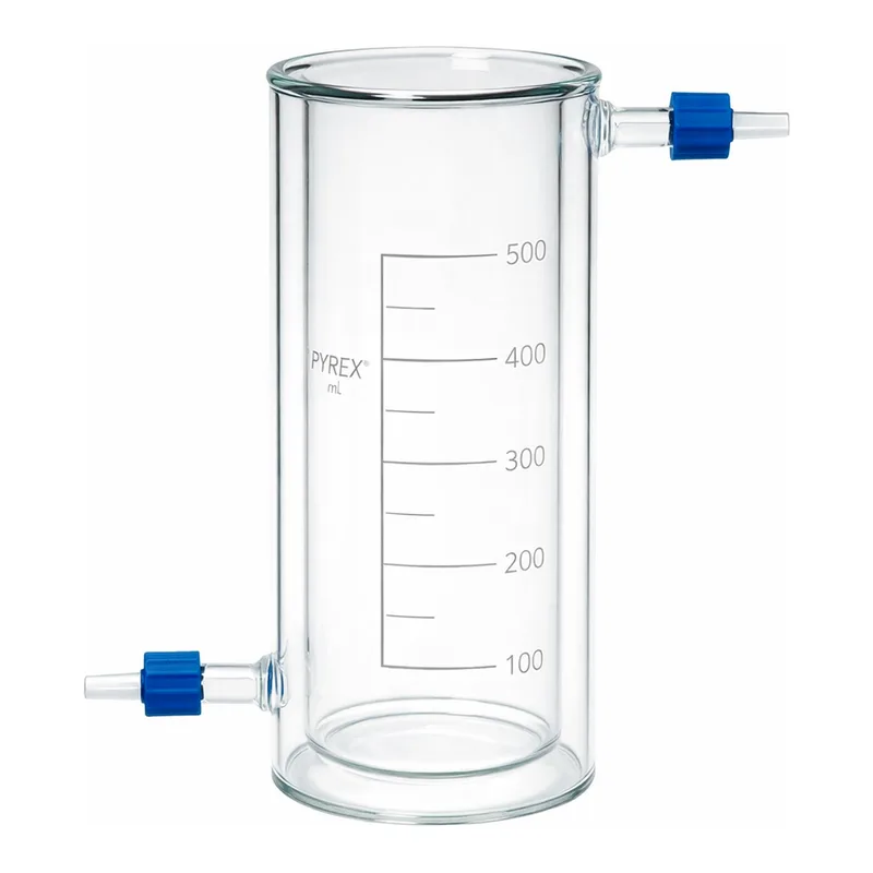 Merck Quickfit Pyrex jacketed beakers