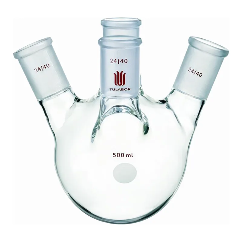 Merck Synthware four neck round bottom flask with angled side necks