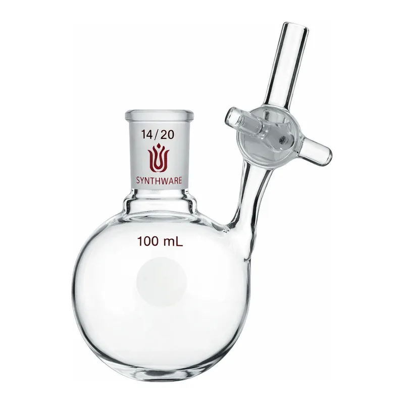 Merck Synthware single neck reaction flask with glass stopcock