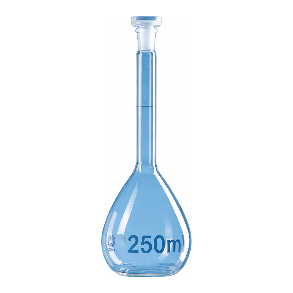 Merck BRAND volumetric flask BLAUBRAND class A DE-M marking