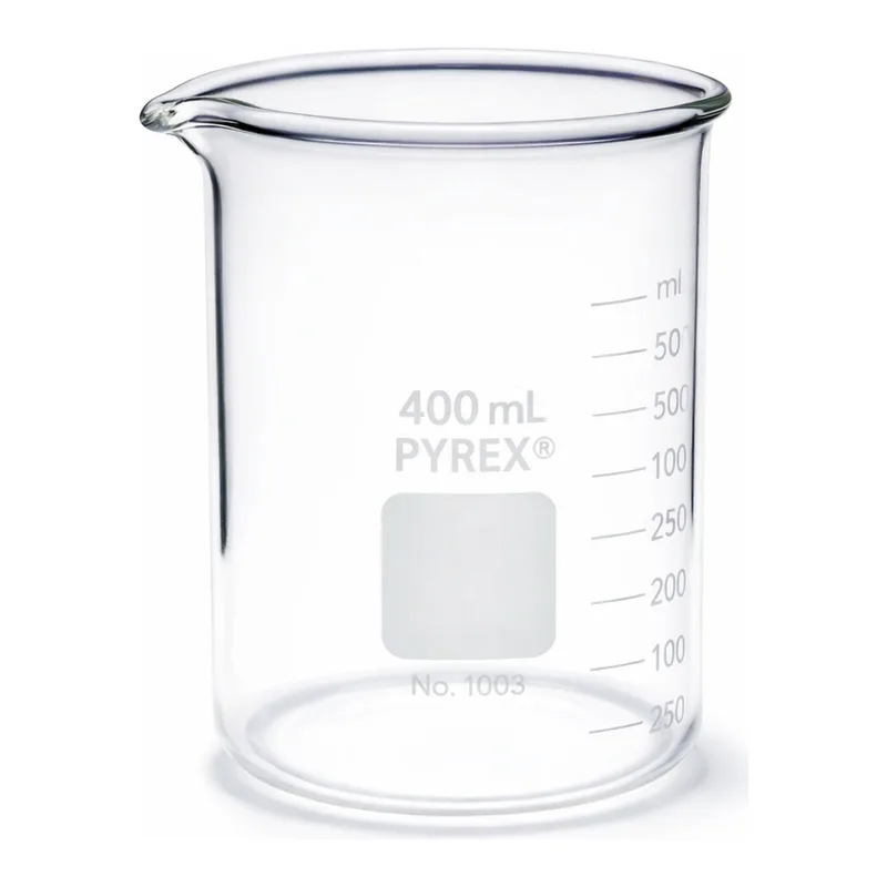 Merck Pyrex Griffin beakers, heavy duty, graduated